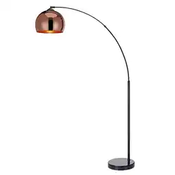 Tesco Teamson Home Arquer 66.93in Arc Floor Lamp with Faux Marble Base, Rose Gold offer