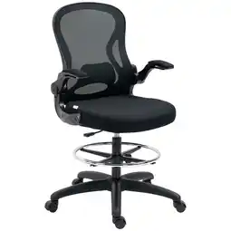 Tesco Vinsetto Draughtsman Chair Tall Office Chair with Footrest Black offer