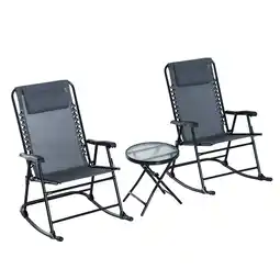 Tesco Outsunny Outdoor Conversation Set with Rocking Chairs and Side Table offer