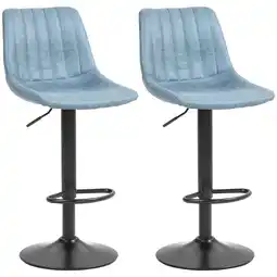 Tesco HOMCOM Set Of 2 Microfibre Retro Tub Bar Stools Metal Frame offer