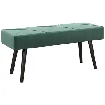 Tesco HOMCOM End of Bed Bench Upholstered Hallway Bedroom, Steel Legs, Green offer