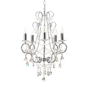 Tesco BHS Viola 5 Light Chandelier, Silver offer