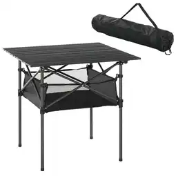 Tesco Outsunny Aluminum Camping Table Folding Table Picnic Table, Black offer