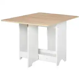 Tesco HOMCOM Drop-Leaf Dining Table Folding Desk with Storage Shelf offer