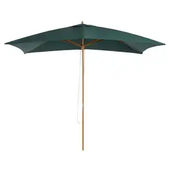 Tesco Outsunny Wooden Garden Parasol Sun Shade Patio Umbrella Canopy Green offer