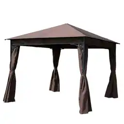 Tesco Outsunny 3m x 3m Garden Metal Gazebo Marquee Canopy Shelter offer