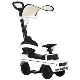 Tesco HOMCOM Kids Ride-on Push Car 3 in 1 Benz G350 Baby Floor Slider Walker, White offer