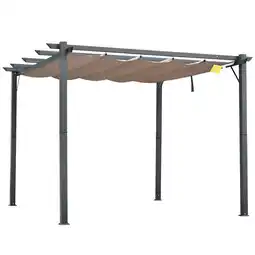 Tesco Outsunny 3m x 3m Pergola Gazebo Sun Shade Shelter Aluminium Garden offer