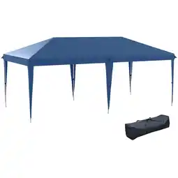 Tesco Outsunny 6 x 3(m) Pop Up Gazebo Patio Party Event Heavy Duty Canopy Blue offer