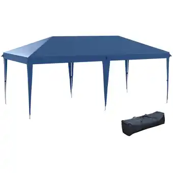 Tesco Outsunny 6 x 3(m) Pop Up Gazebo Patio Party Event Heavy Duty Canopy Blue offer