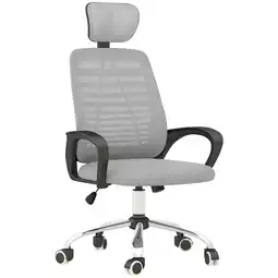 Tesco Vinsetto Mesh Office Computer Chair with Rotatable Headrest, Grey offer