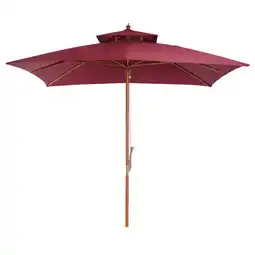 Tesco Outsunny 3M Garden Parasol Patio Bamboo Sun Umbrella Outdoor Canopy offer