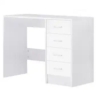 Tesco HOMCOM Computer Writing Desk with 4 Drawers, Home Office Workstation offer