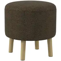 Tesco HOMCOM Storage Ottoman Round Stool Chair with Hidden Space, Dark Grey offer