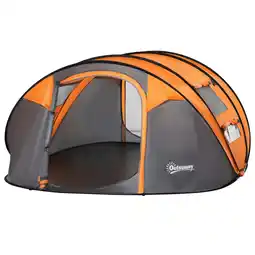 Tesco Outsunny Camping Tent Dome Pop-up Tent with Windows for 4-5 Person offer