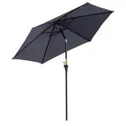 Tesco Outsunny 2.6M Patio Umbrella Parasol Sun Shade Garden Aluminium Grey offer