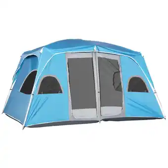 Tesco Outsunny Camping Tent, Family Tent 4-8 Person 2 Room Easy Set Up, Blue offer