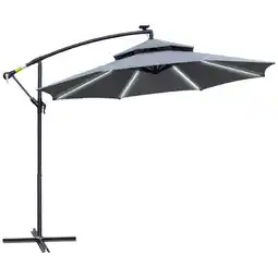 Tesco Outsunny 3(m) Cantilever Parasol Hanging Banana Umbrella, Grey offer