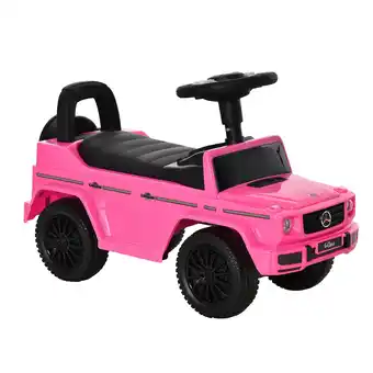 Tesco HOMCOM Benz G350 Kids Ride on Sliding Car w/ Under Seat Storage No Power Pink offer