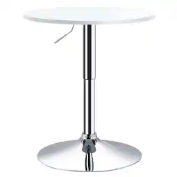 Tesco HOMCOM Adjustable Height Round Bar Table with Swivel Top Metal White offer