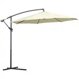 Tesco Outsunny 3(m) Cantilever Parasol Banana Umbrella with Crank & Tilt Beige offer