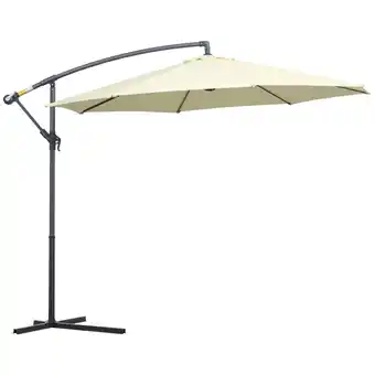 Tesco Outsunny 3(m) Cantilever Parasol Banana Umbrella with Crank & Tilt Beige offer