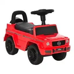 Tesco HOMCOM Benz G350 Push Handle Sliding Car w/Horn Under Seat Storage Red offer