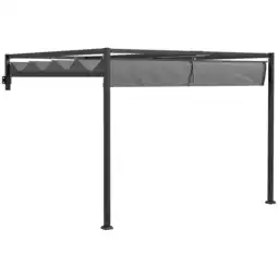 Tesco Outsunny 2m x 3m Wall Mounted Pergola with Retractable Sun Shade offer