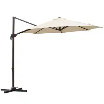 Tesco Outsunny 3M Sun Shade Cantilever Hanging Parasol Aluminium Frame offer