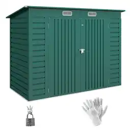 Tesco Outsunny 8 x 4FT Metal Garden Storage Shed with Double Doors and Vents offer