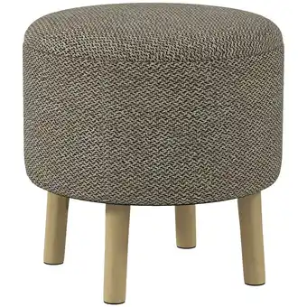 Tesco HOMCOM Storage Ottoman Round Stool Chair with Hidden Space, Light Grey offer