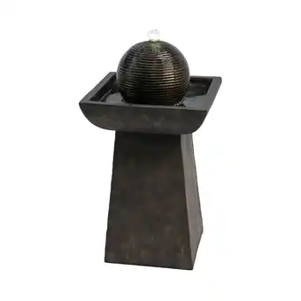 Tesco Teamson Home Decorative Outdoor Orb and Pedestal Water Fountain, Black offer