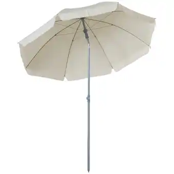 Tesco Outsunny 2.2m Tilt Garden Parasol Beach Patio Sun Shade Cream White offer