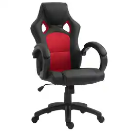 Tesco Vinsetto Racing Gaming Chair Swivel Home Office Chair with Wheels Red offer