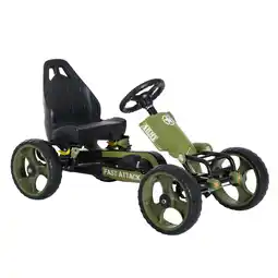 Tesco HOMCOM Pedal Go Kart Ride On Racer Hand Brake EVA Tyre Adjustable Seat Green offer