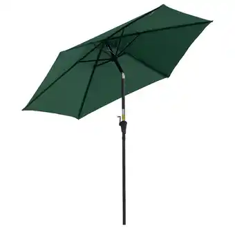 Tesco Outsunny 2.6M Patio Umbrella Parasol Sun Shade Garden Aluminium Green offer