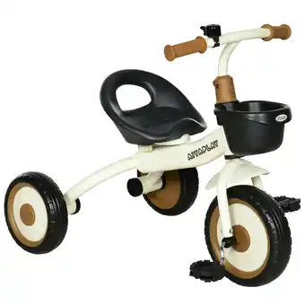 Tesco AIYAPLAY Trike W/ Adjustable Seat Basket, Kids Tricycle for 2-5 Years Old, White offer