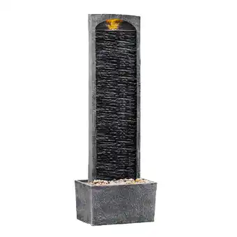 Tesco Teamson Home Modern Faux Slate Waterfall Fountain with LED Lights, Black and Stone Gray offer