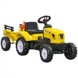 Tesco HOMCOM Pedal Go Kart Ride on Tractor with Shovel & Rake Four Wheels Child Toy offer