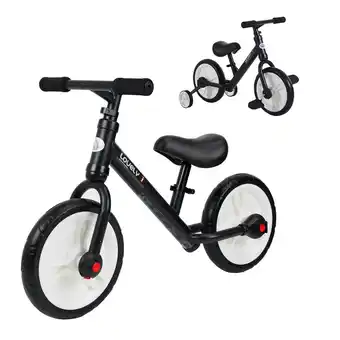 Tesco HOMCOM Kids Balance Training Bike Toy w/ Stabilizers For Child 2-5 Years Black offer