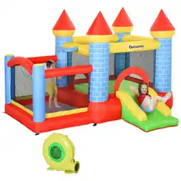 Tesco Outsunny Bouncy Castle W/ Slide Pool 4 in 1 composition W/ Blower Multi-color offer