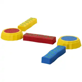 Tesco Outsunny 5 PCS Kids Stepping Stones Balance Beam w/ Non-Slip Surface and Bottom offer