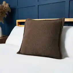 Tesco BHS Boucle with Flange Edge Cushion, Brown offer