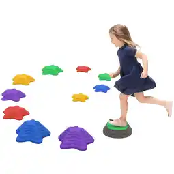 Tesco ZONEKIZ Kids Stepping Stones, 11 Pieces Balance River Stones for Obstacle Course offer