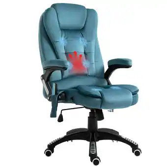 Tesco Vinsetto Office Chair with Heating Massage Points Reclining Blue offer