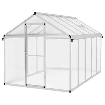 Tesco Outsunny 10x6ft Aluminium Greenhouse with/ Door Window Galvanised Base offer