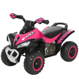 Tesco HOMCOM No Power Quad Toddler Ride on Car Foot-to-Floor Sliding Pink offer