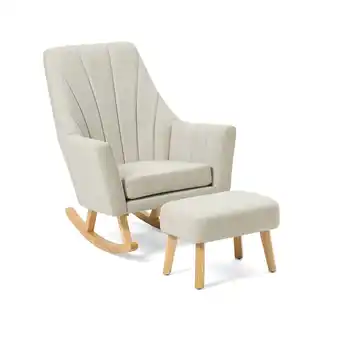 Tesco Tutti Bambini Jonah Rocking Chair & Foot Stool - Pebble offer