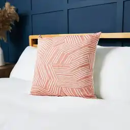 Tesco BHS Luxury Chevron Cushion with Velvet, Pink offer