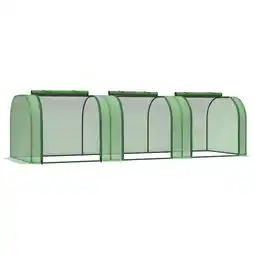 Tesco Outsunny Tunnel Greenhouse Steel Frame for Garden w/ Zipper Doors offer